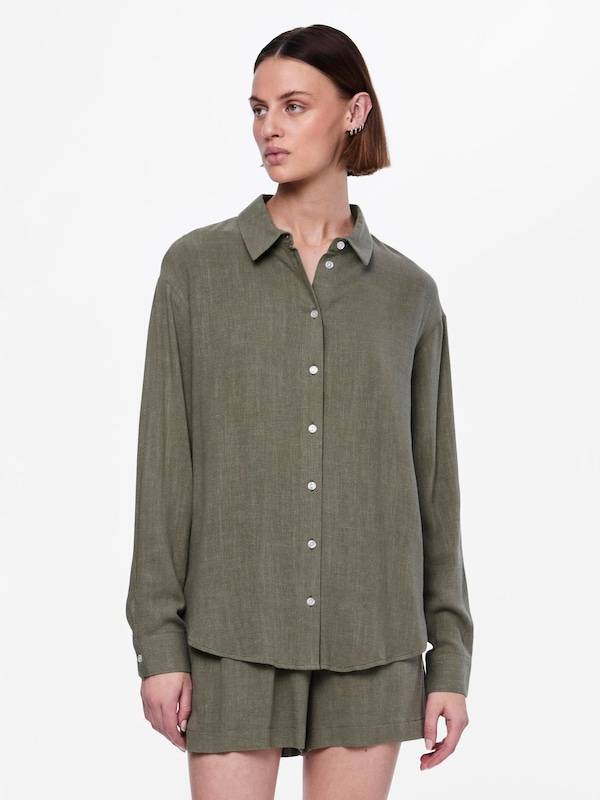 PIECES Blouse 'VINSTY' in Mottled Green