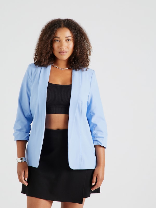 PIECES Curve Blazer 'PCBOSELLA' in Light Blue