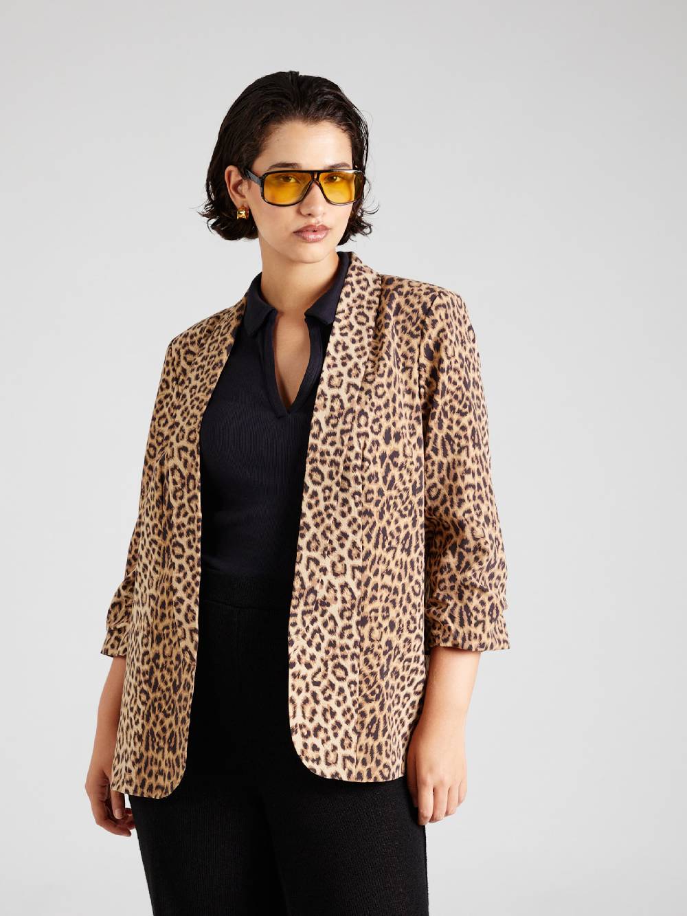 PIECES Curve Blazer 'PCBOSS' In Beige