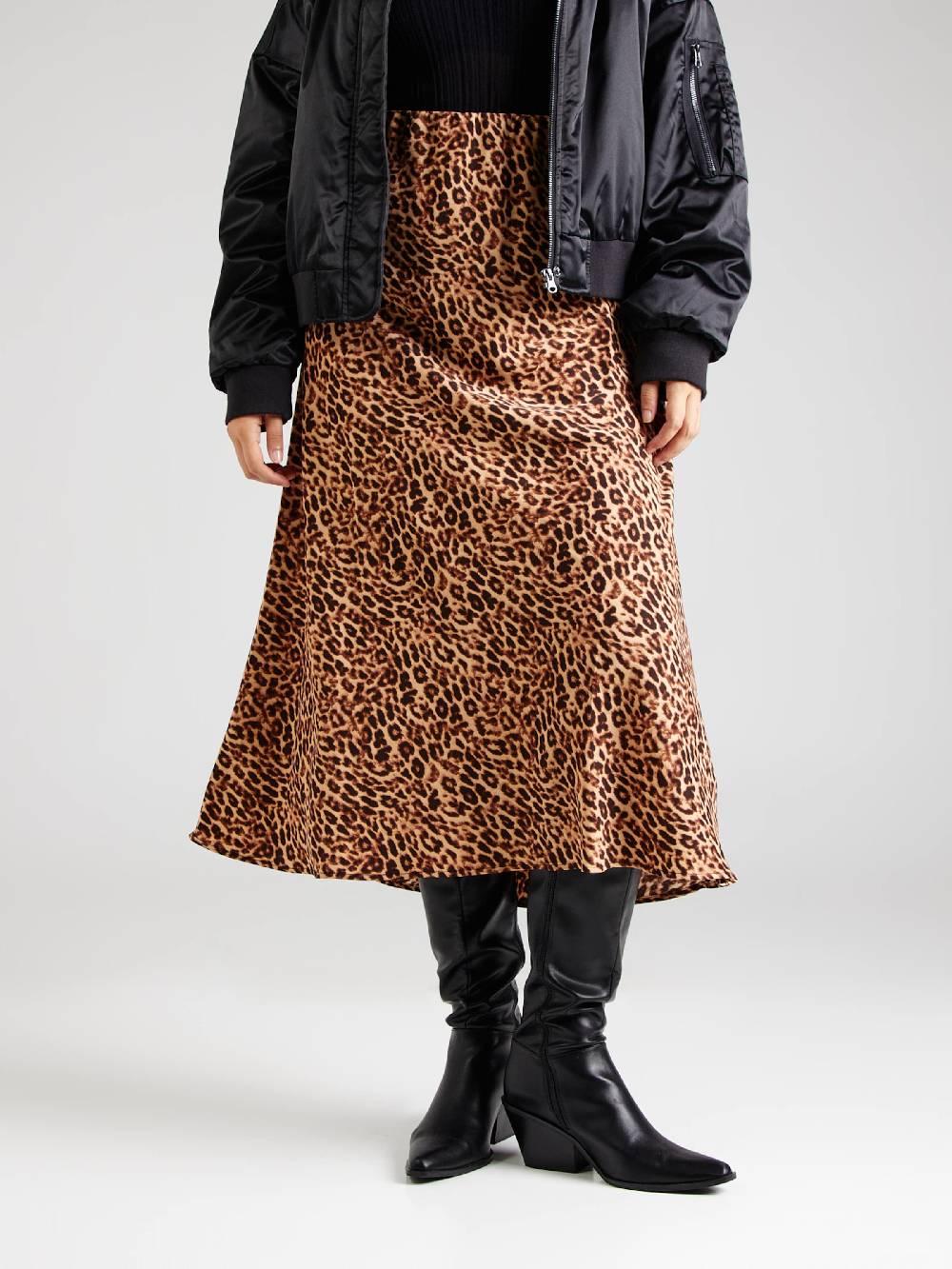 PIECES Curve Skirt 'PCFRANAN' In Cognac