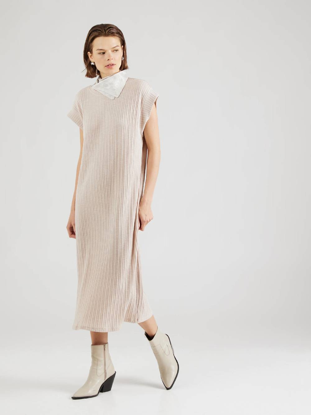PIECES Knitted Dress 'PCLENA' In Beige