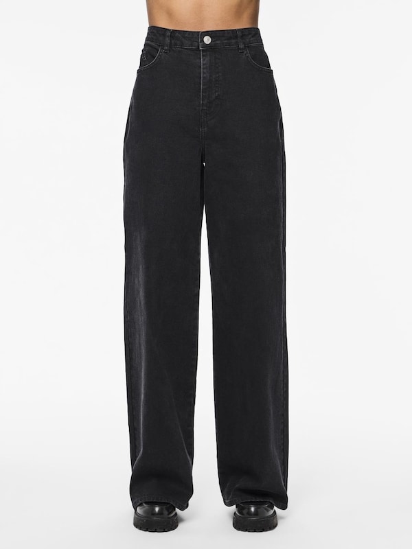 PIECES Wide leg Jeans 'SELMA' in Black Denim