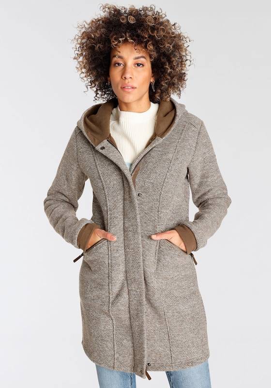 POLARINO Between-Seasons Coat in Brown