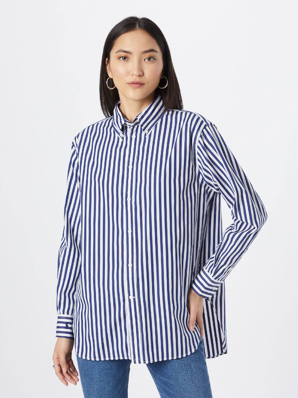 Polo Ralph Lauren Blouse In Dark Blue, White