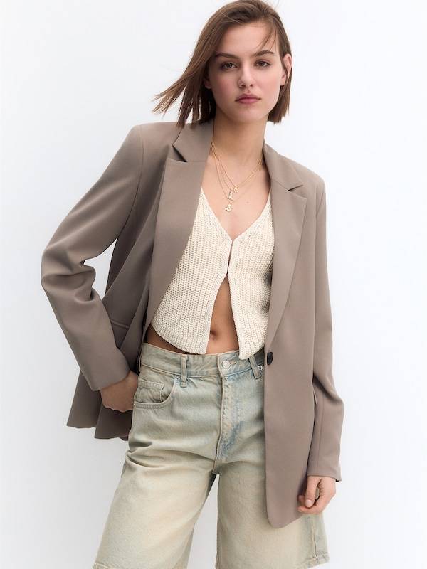Pull&Bear Blazer in Greige