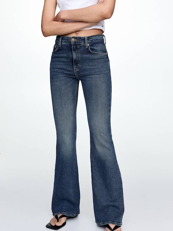 Pull&Bear Flared Jeans In Dark Blue