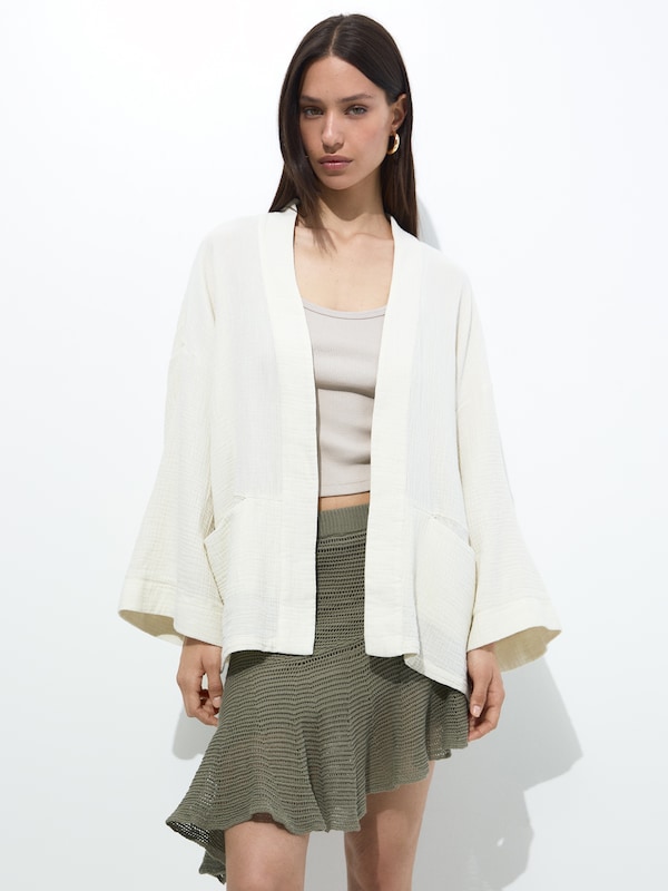 Pull&Bear Kimono In Ecru