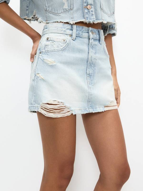 Pull&Bear Skirt In Light Blue