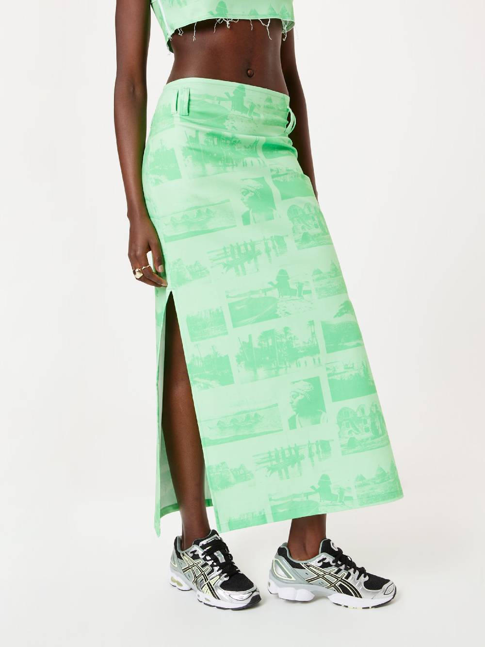 Rebirth Studios Skirt 'Pamela' In Grass Green, Light Green