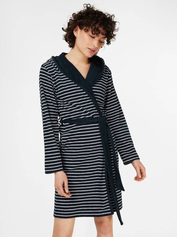 SCHIESSER Regular Short Bathrobe In Night Blue