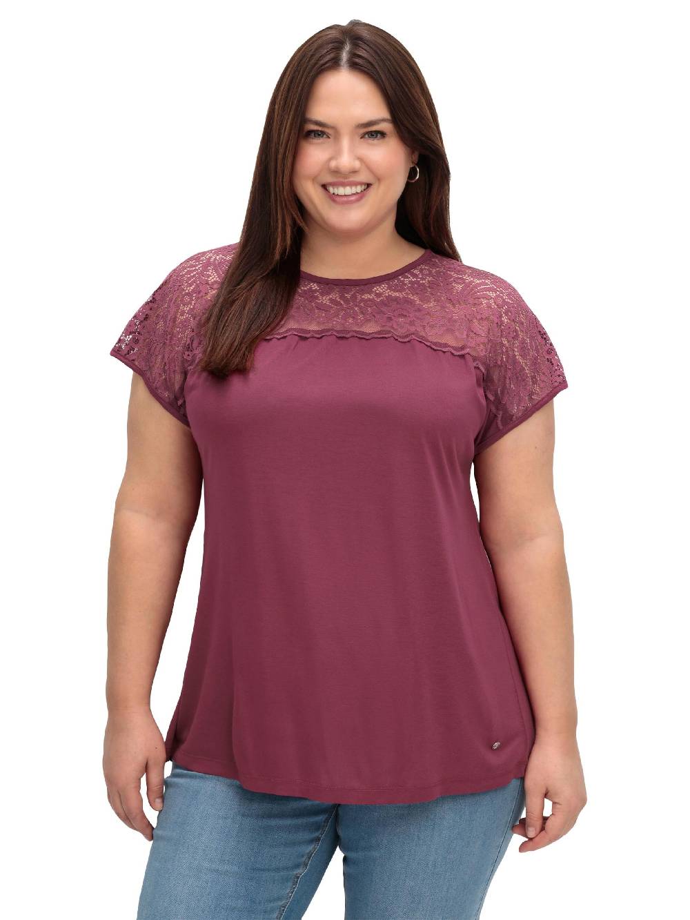 SHEEGO Blouse In Dark Pink