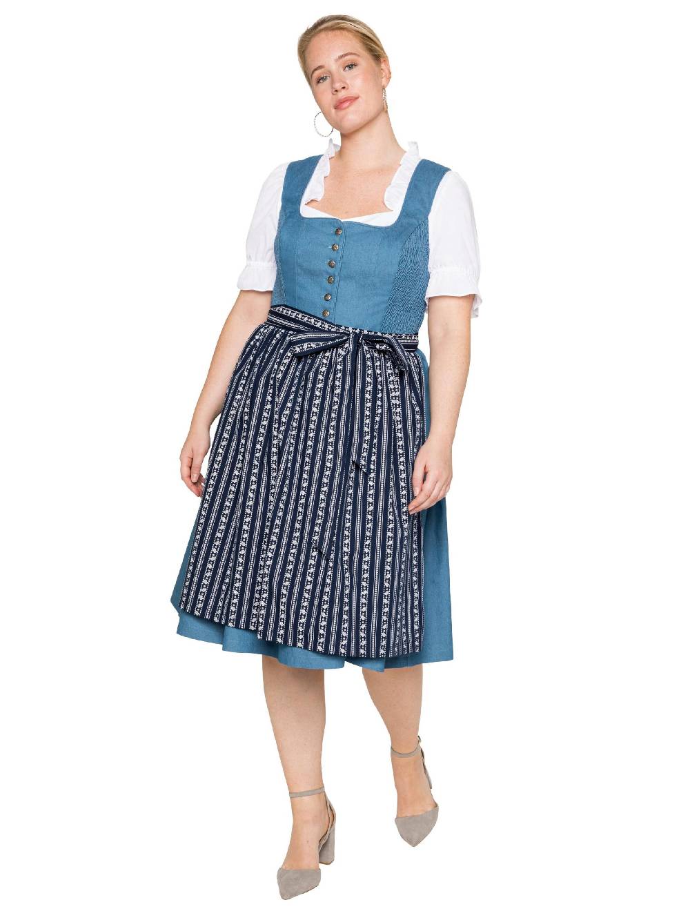 SHEEGO Dirndl In Blue Denim