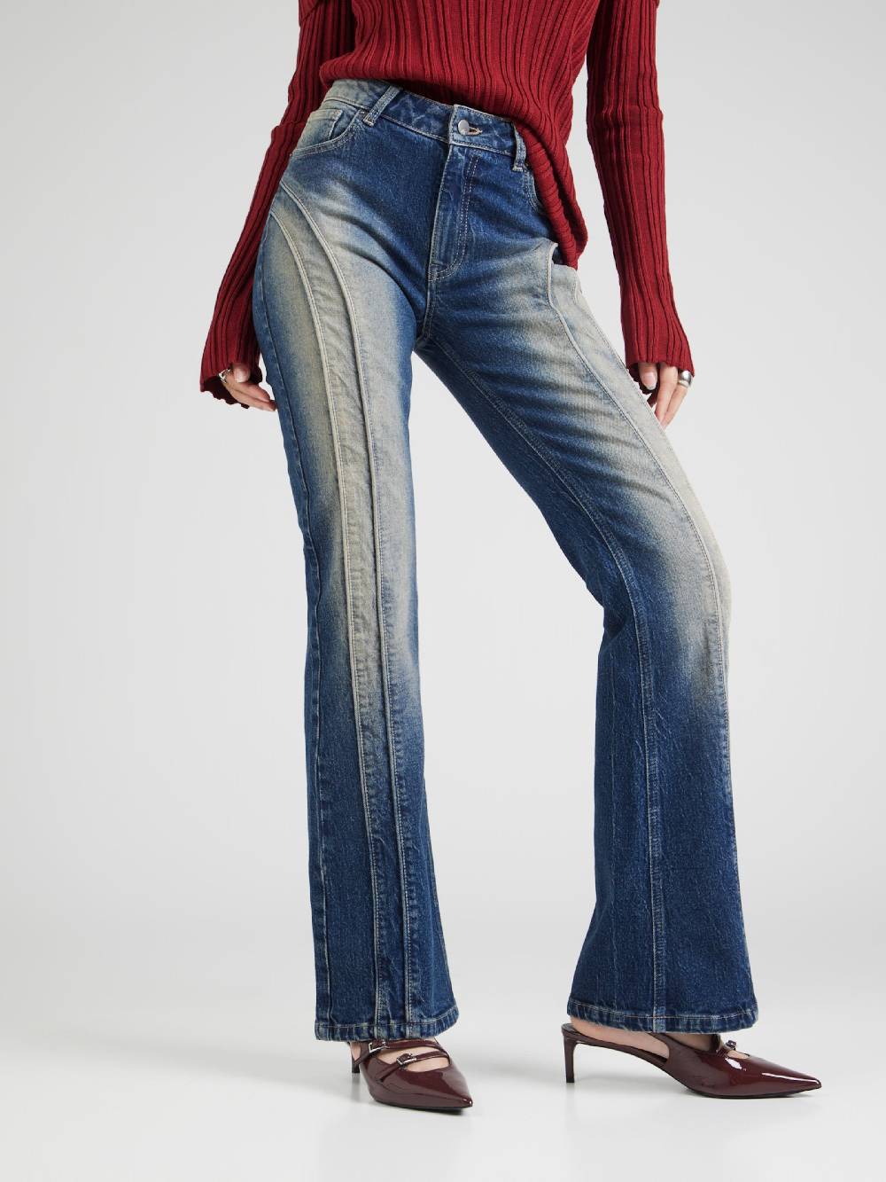 SHYX Flared Jeans In Blue Denim