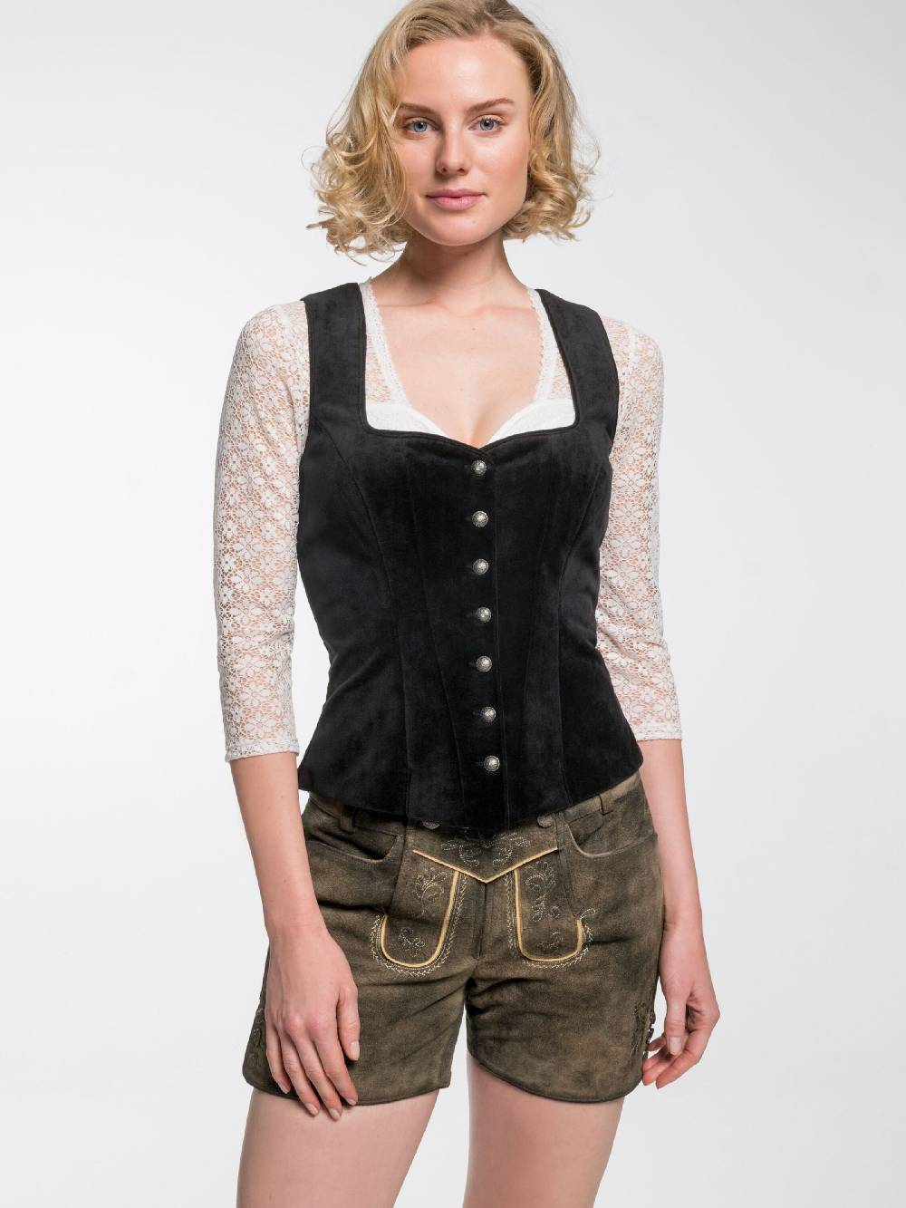 SPIETH & WENSKY Traditional Bodice 'Esslingen' In Black