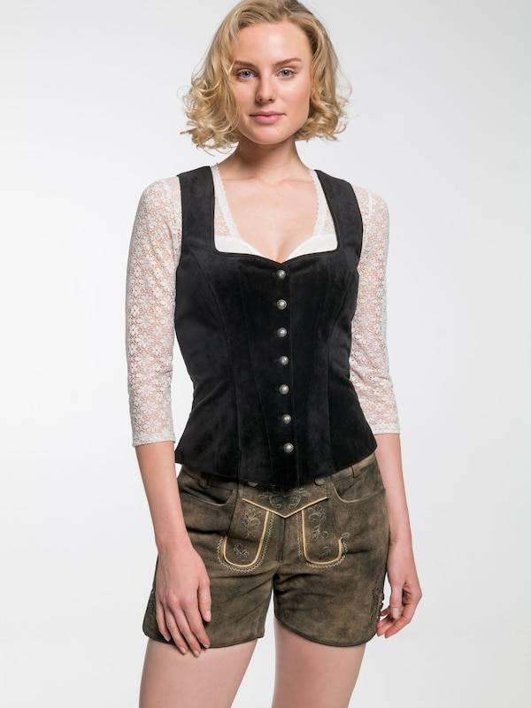 SPIETH & WENSKY Traditional Bodice 'Esslingen' in Black