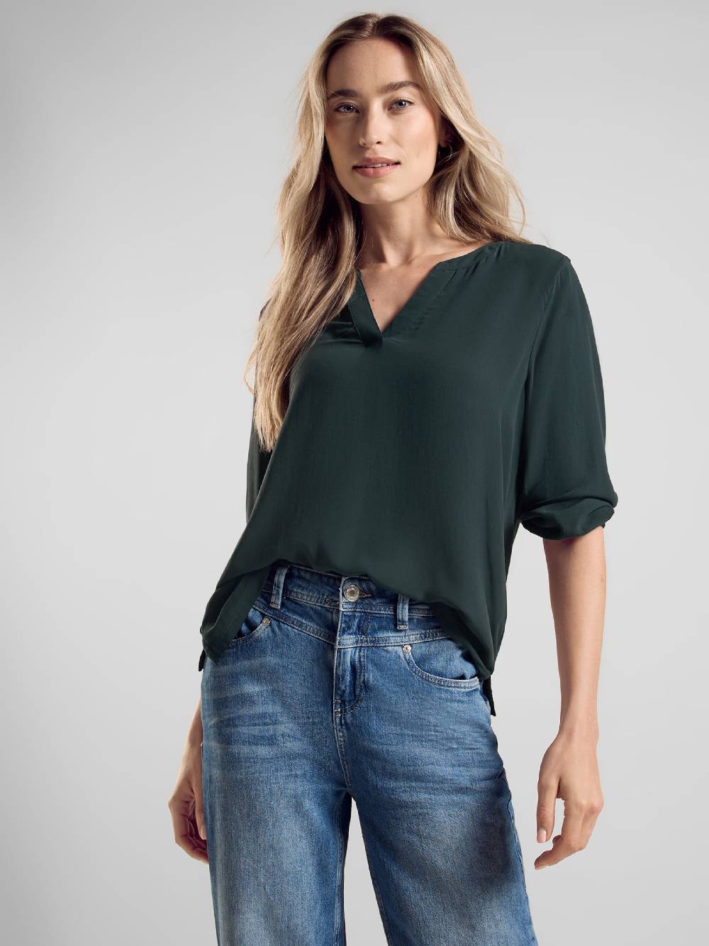 STREET ONE Blouse In Dark Green