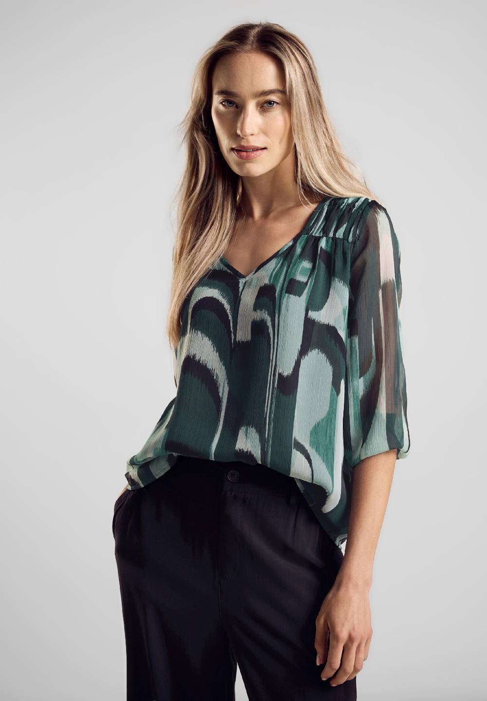 STREET ONE Blouse In Emerald, Dark Green