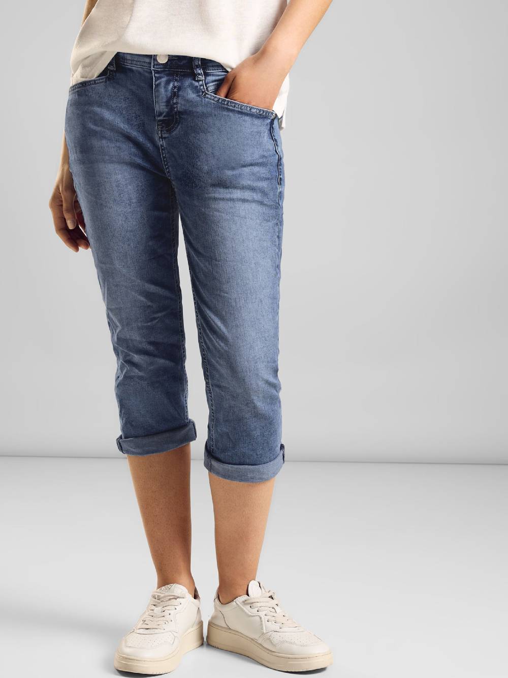 STREET ONE Slim Fit Jeans 'Jane' In Blue Denim