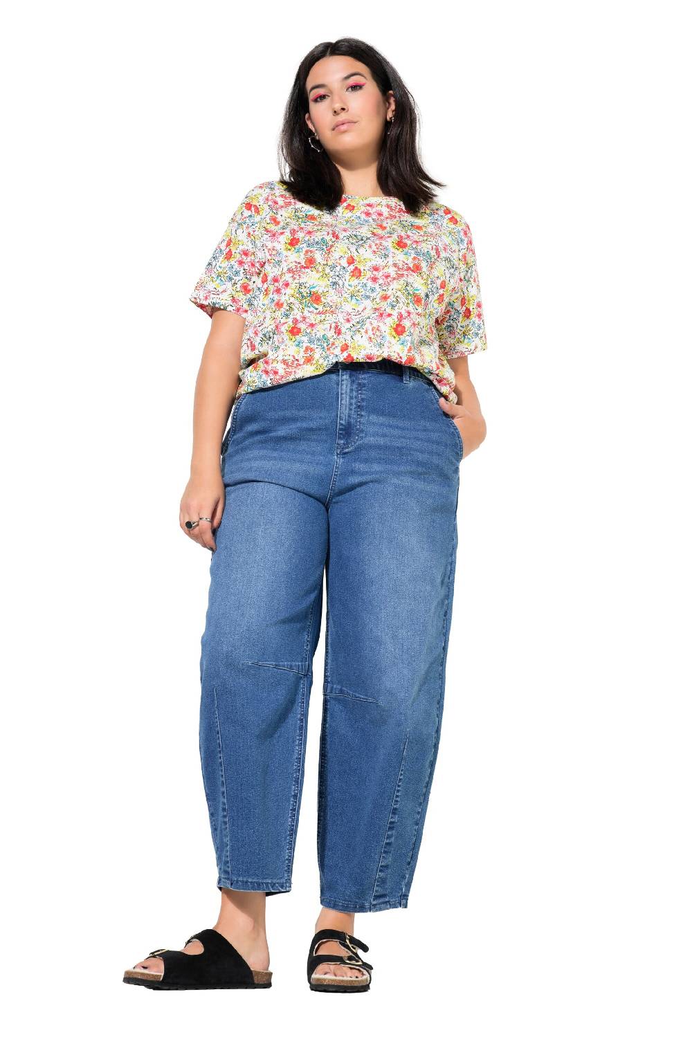Studio Untold Wide Leg Jeans In Blue Denim