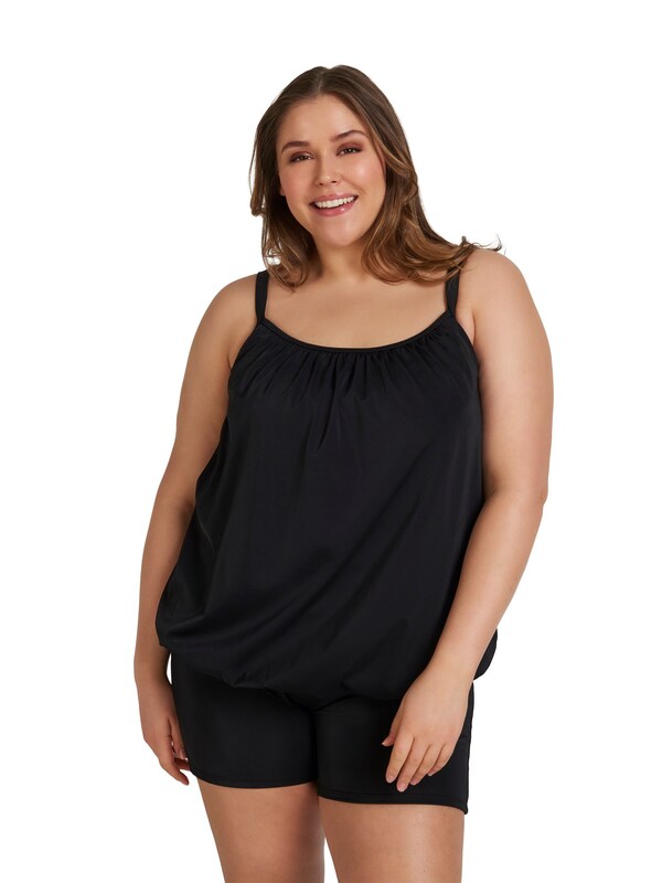 Swim by Zizzi Regular Board Shorts in Black