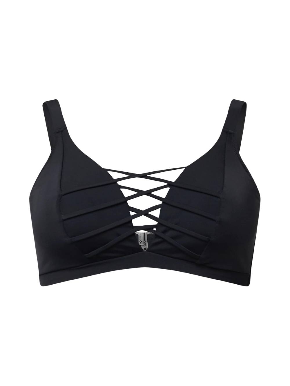 Swim By Zizzi T-shirt Bikini Top 'Stris' In Black