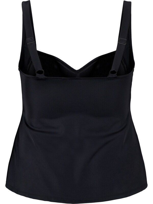 Swim by Zizzi T-shirt Tankini Top 'SBasic' in Black