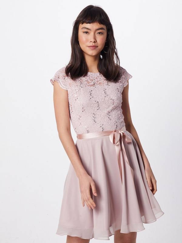 SWING Cocktail Dress in Powder, Dusky Pink