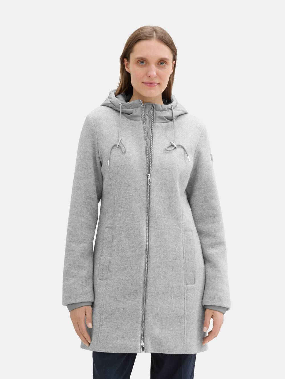 TOM TAILOR Between-Seasons Coat In Mottled Grey