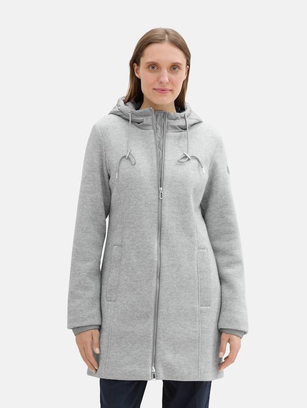 TOM TAILOR Between-Seasons Coat In Mottled Grey
