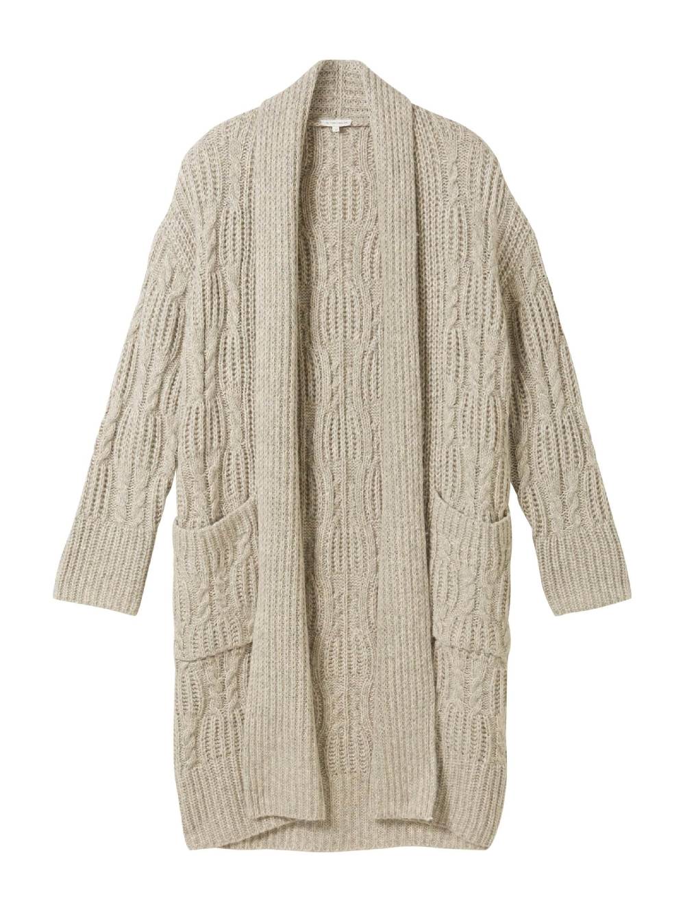 TOM TAILOR Knit Cardigan In Beige