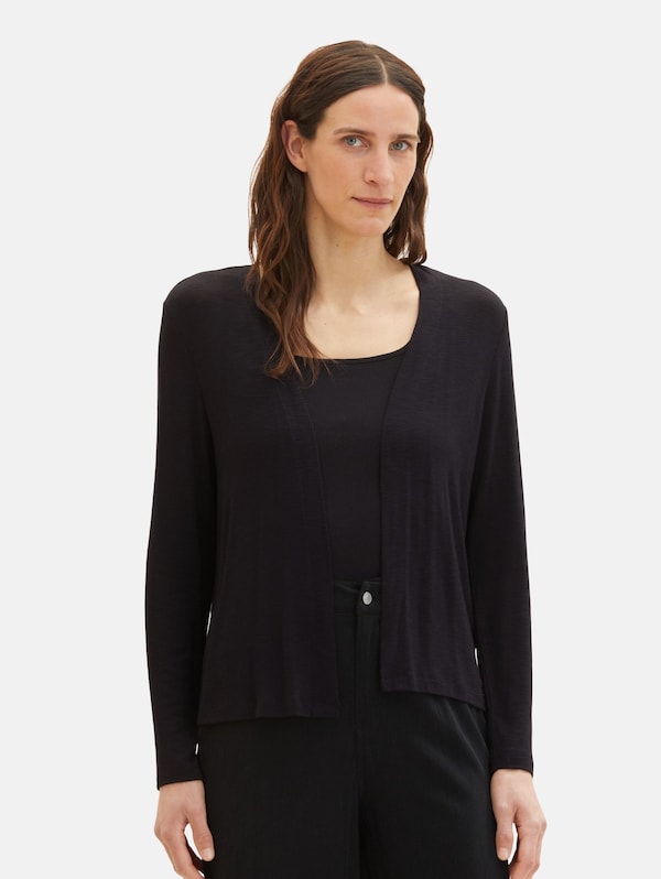 TOM TAILOR Knit Cardigan in Black
