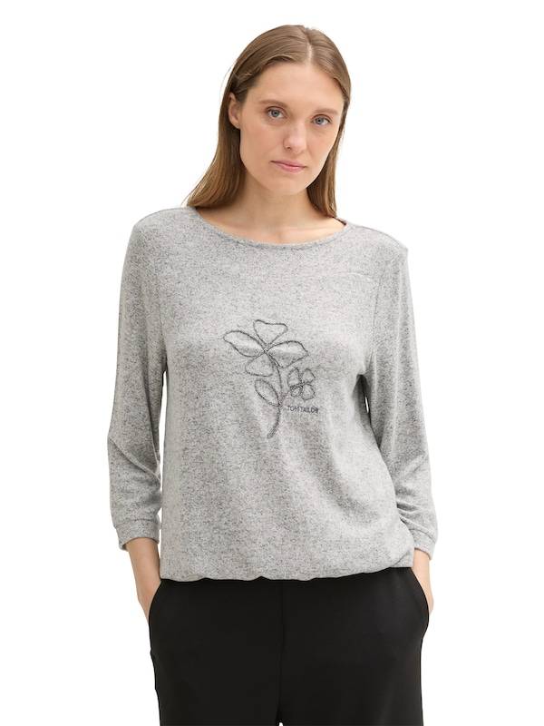 TOM TAILOR Shirt in Mottled Grey