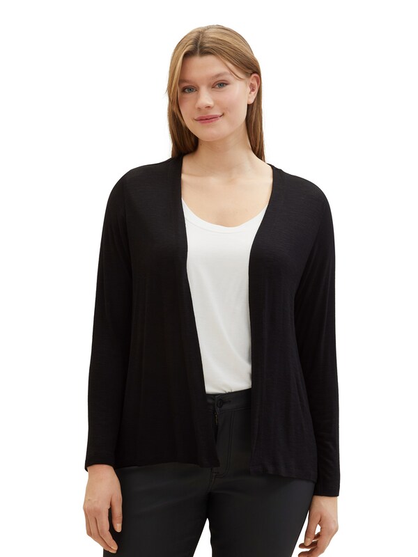 Tom Tailor Women + Knit Cardigan in Mottled Black