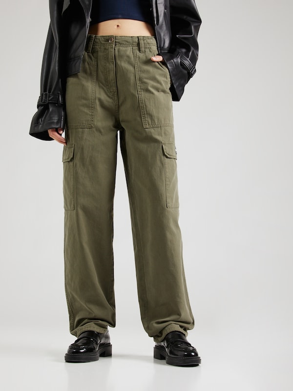 Tommy Jeans Loose fit Cargo Pants 'HARPER' in Dark Green