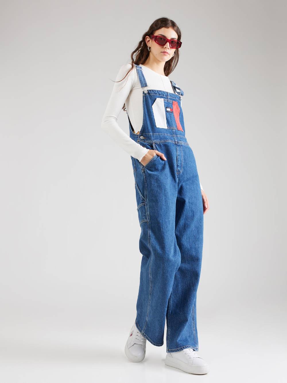 Tommy Jeans Loose Fit Jean Overalls 'CLASSIC' In Blue Denim