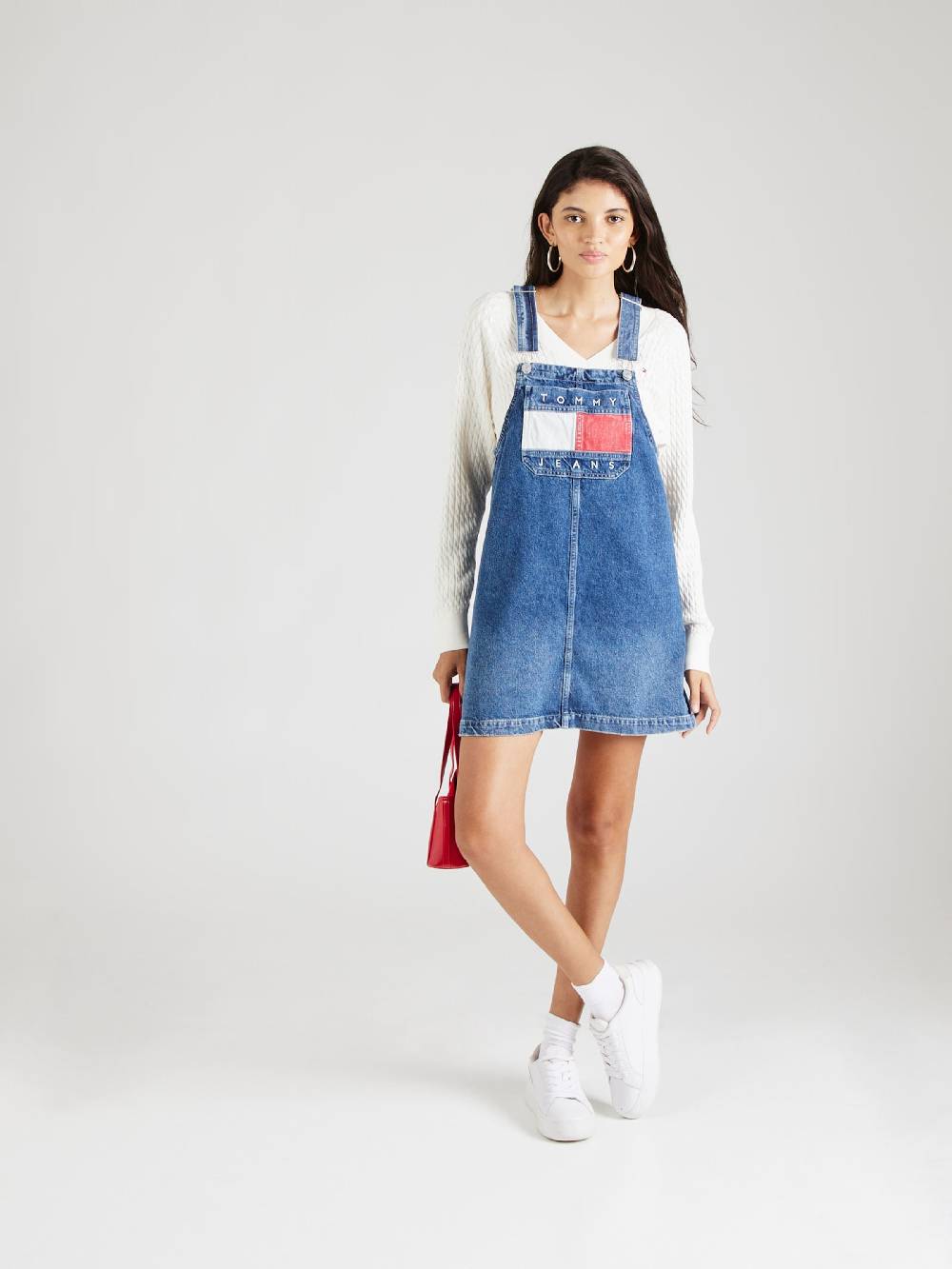 Tommy Jeans Overall Skirt 'PINAFORE' In Blue Denim