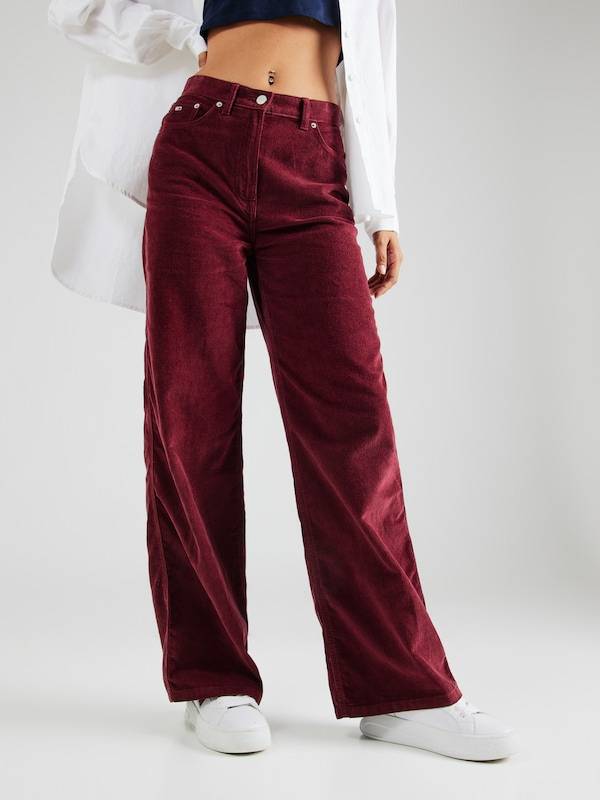 Tommy Jeans Wide leg Pants 'CLAIRE' in Berry