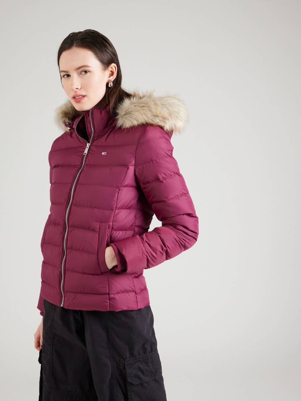 Tommy Jeans Winter Jacket In Berry