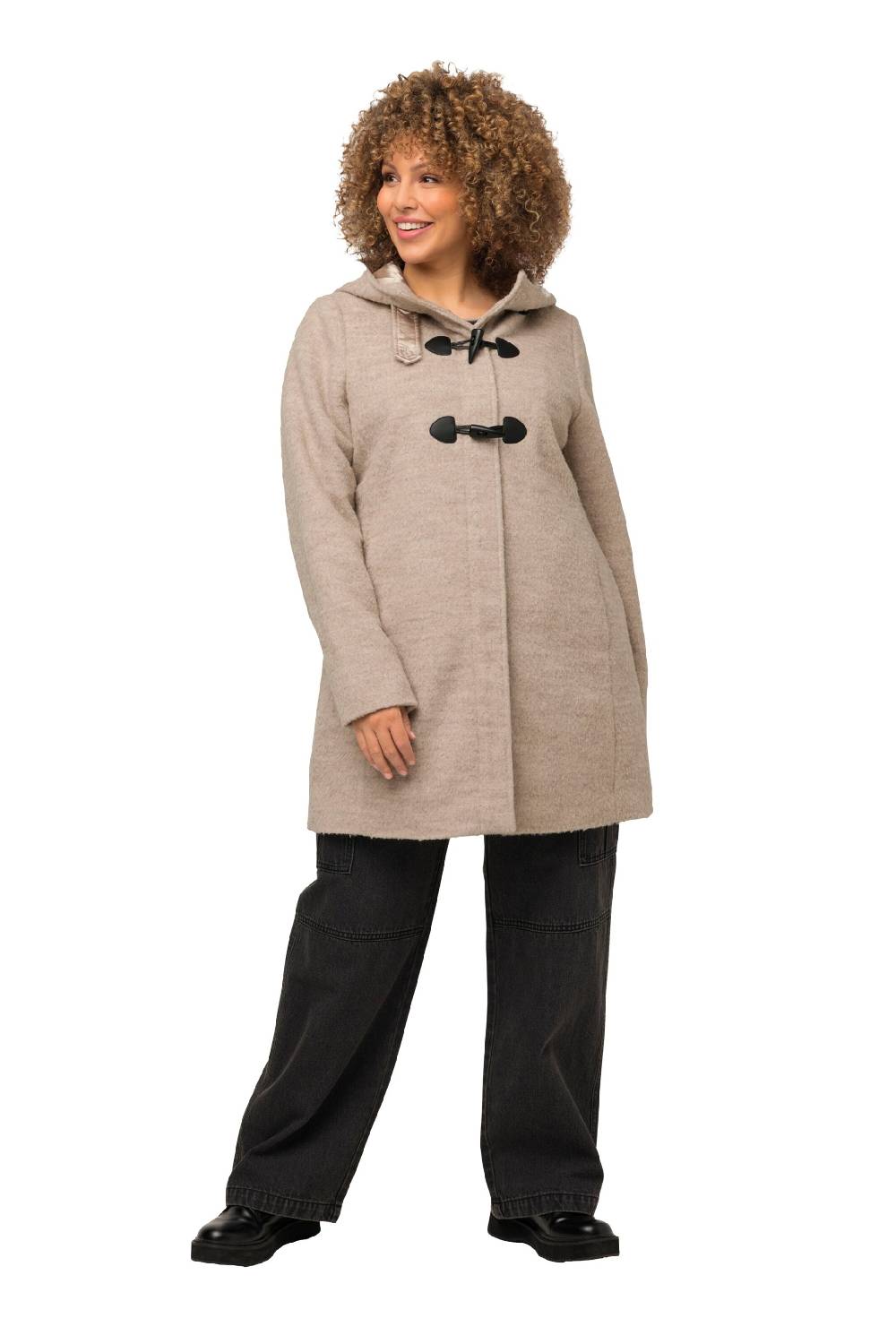 Ulla Popken Between-Seasons Coat In Beige