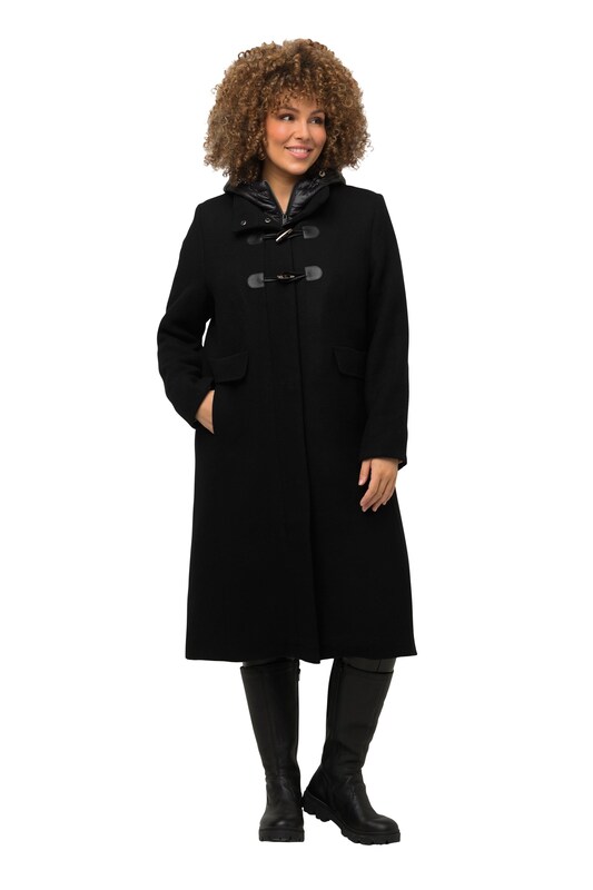 Ulla Popken Between-Seasons Coat in Black
