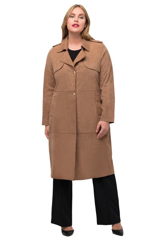 Ulla Popken Between-Seasons Coat in Brown