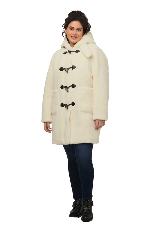 Ulla Popken Between-Seasons Coat in Natural White