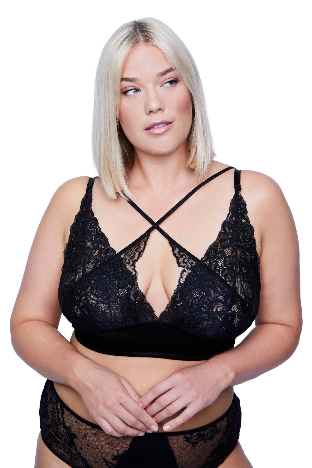Ulla Popken Bralette Bra In Black