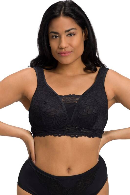 Ulla Popken Bralette Bra in Black