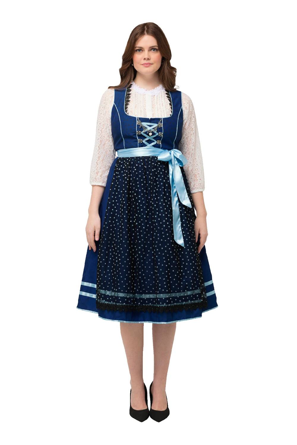 Ulla Popken Dirndl In Marine Blue