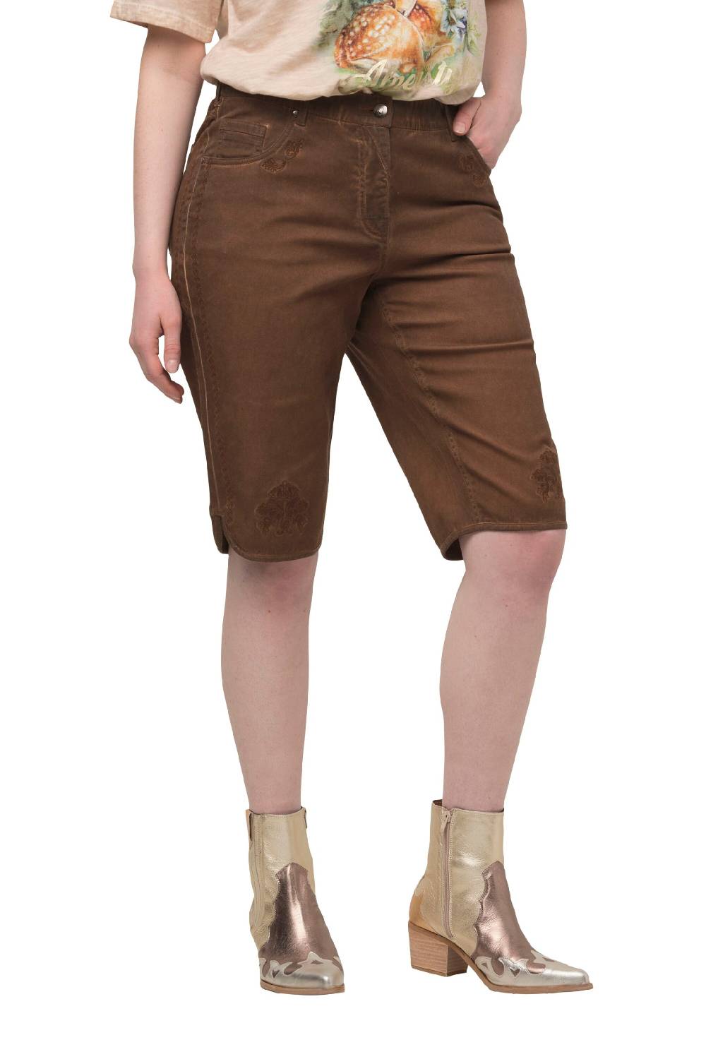 Ulla Popken Regular Traditional Pants In Mocha