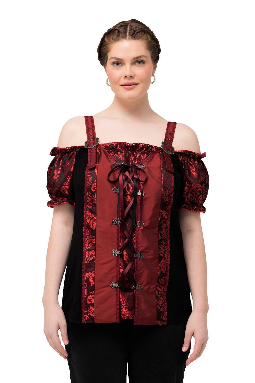 Ulla Popken Traditional Blouse In Wine Red