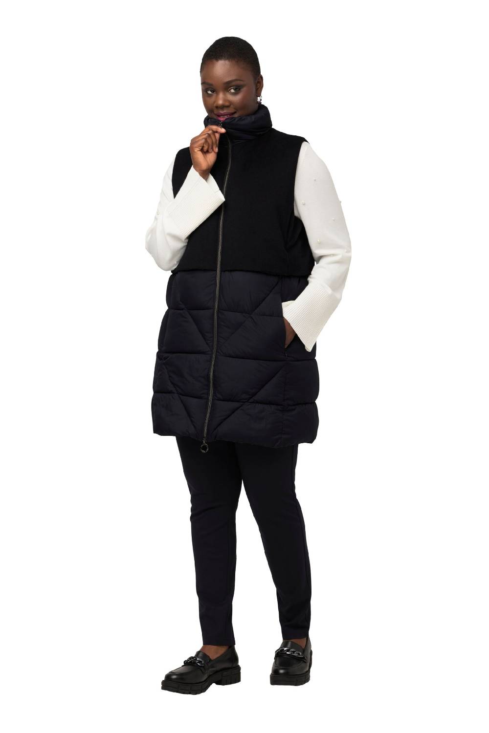 Ulla Popken Vest In Marine Blue