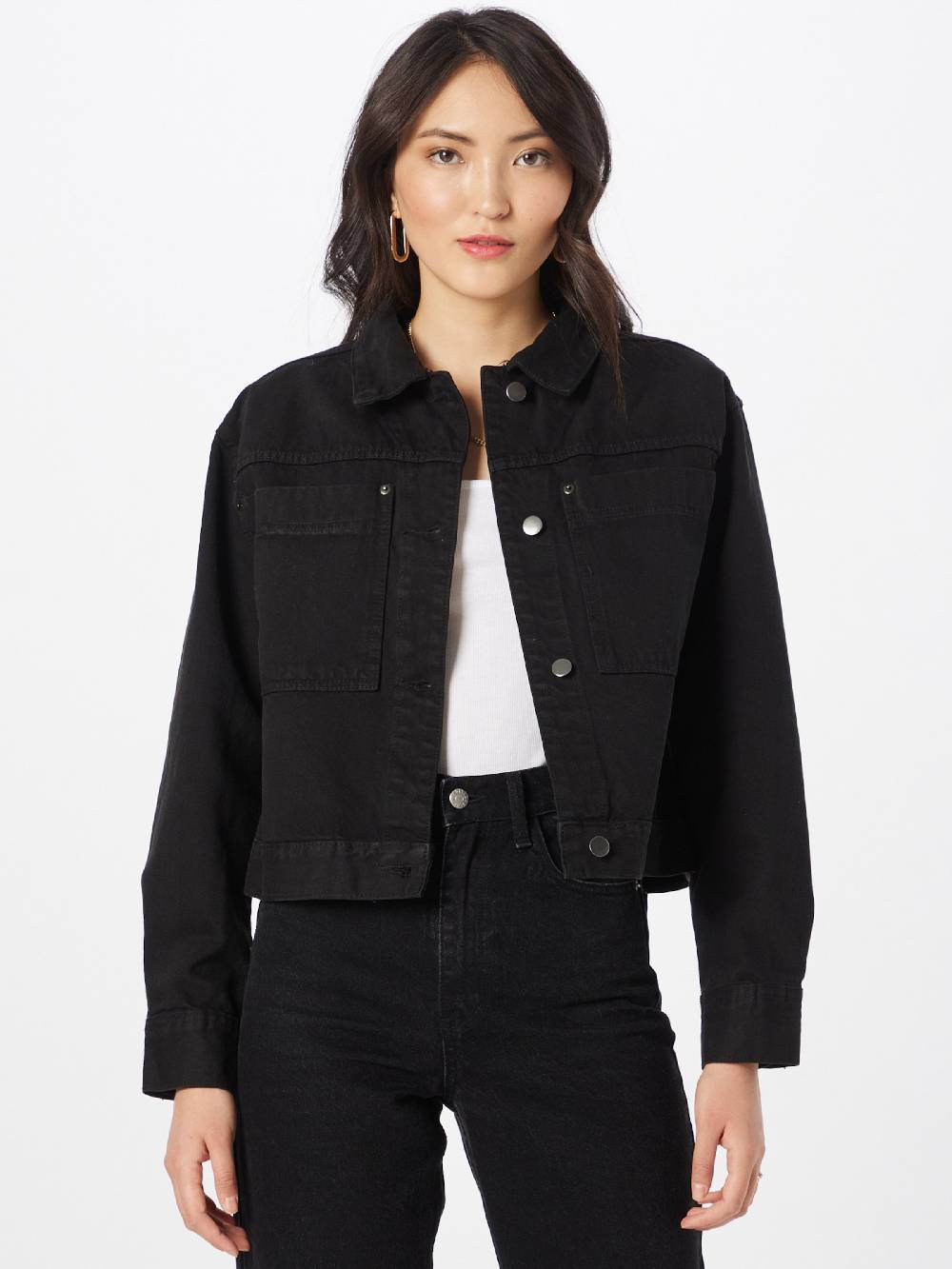 Urban Classics Between-Season Jacket In Black Denim