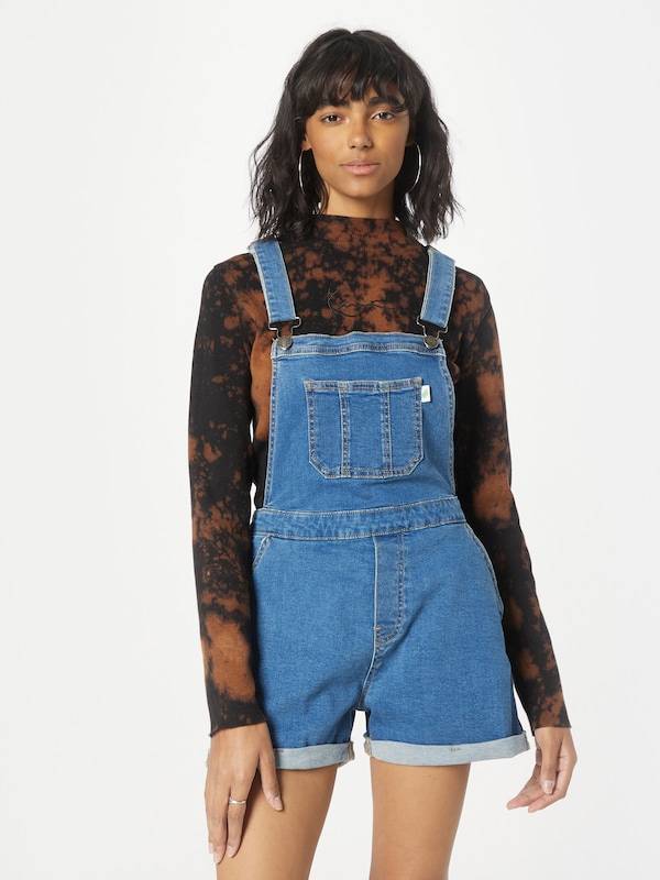 Urban Classics Regular Jean Overalls in Blue Denim